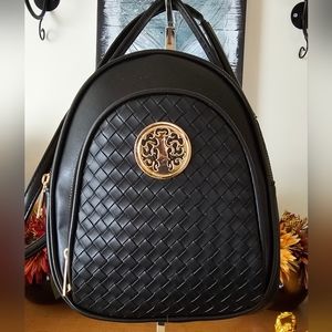 EUC Charlotte Double compartment Vegan Leather Backpack